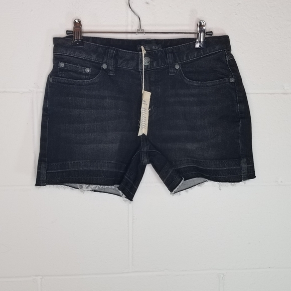 Prana London black denim jean raw hem shorts - Picture 5 of 9